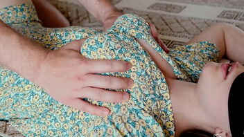 Brunette wifey moans and spunks during a hot nip licking episode