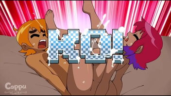 2D animated Scott Pilgrim and Ramona Flowers in hot doggy fashion action on xnxx.